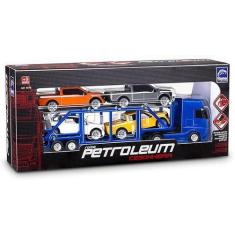 Imagem de Caminhão Cegonheira Petroleum Com 4 Pick-Ups Azul Roma