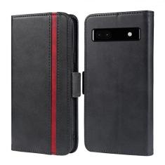 Imagem de FDCWTSH Compatível com Google Pixel 6A 5G 2022 capa carteira alça de pulso cordão e suporte de cartão flip de couro acessórios de celular bolsa fólio celular capa de telefone de crédito para Pixel6A
