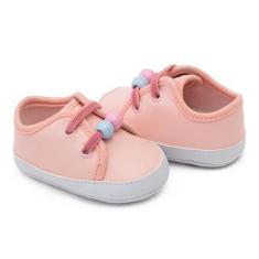 Imagem de Tênis Infantil Bebê Pimpolho 00 a 7 meses Menina, Rosa com bolinha, 03