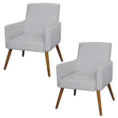 Imagem de Kit 02 Poltronas Decorativas Para Sala de Estar e Recepção Maria W01 Linho  - Lyam Decor