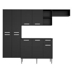 Imagem de Armário De Cozinha Compacta Com Balcão Pequim Sun Multimóveis V3000 Preto Preto