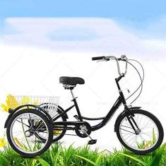 Imagem de Triciclo adulto ao ar livre 3 rodas bicicletas confortáveis 20 polegadas bicicleta bicicleta de aço de alto carbono bicicleta cruiser 3 rodas para idosos mulheres homens pedalando ciclismo