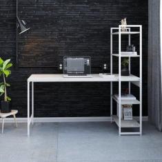 Imagem de Escrivaninha Com Estante 4 Prateleiras Estilo Industrial 150c