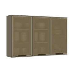 Imagem de Armário Aéreo p/ Cozinha Connect 3 Portas De Vidro 120cm Duna - Henn