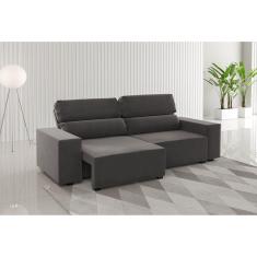 Imagem de Sofá Retrátil e Reclinável 3 Lugares 200cm Lion Grafite