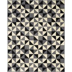 Imagem de Tapete 3d Aspect Black Tiles 1x1m Quadrado 1m Geometrico