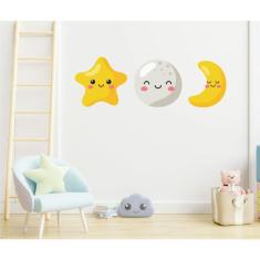 Imagem de Adesivo Decorativo Infantil Estrela e Lua 150cm x 50cm