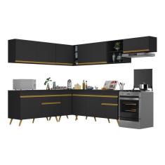 Imagem de Armário De Cozinha Completa De Canto V268 Dourado