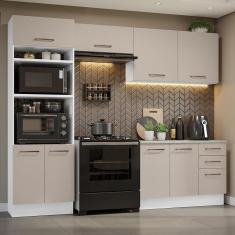 Imagem de Armário De Cozinha Completa 270cm Branco/crema Agata Madesa 07 Branco/crema