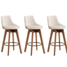 Imagem de Kit 3 Banquetas Copacabana Gourmet-tecido Linho 56