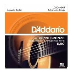 Imagem de Encordoamento D'addario Violão Aço 0.010 Bronze 80/20 - EJ10