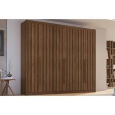 Imagem de Guarda Roupa Casal 6 Portas Ripadas e 6 Gavetas Atenas Cacau - Conquista