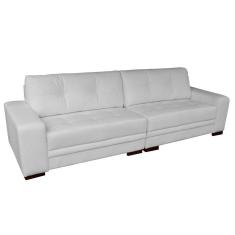 Imagem de Sofá 4 Lugares Bipartido Milano 280cm Couro Branco