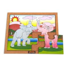 Imagem de Quebra Cabeça Pinos Modelo Elefantes 4 Peças - Jottplay