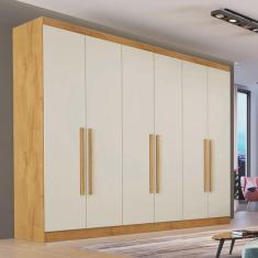 Imagem de Guarda Roupa Casal 6 Portas 4 Gavetas - Oslo-peroba/off White - Made Marcs