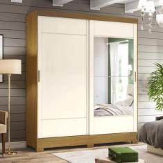 Imagem de Guarda Roupas Com 2 Portas Deslizantes E Espelho B74 Nature / Off Whit