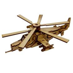 Imagem de Quebra-Cabeça 3D Miniatura Colecionável Helicóptero Em Mdf Arte