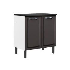 Imagem de Balcão De Cozinha Itatiaia Em Aço 2 Portas Branco/Grafite New Premium