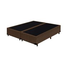 Imagem de Base Box Bipartido Queen Suede Marrom 38x158x198 Serra Negra