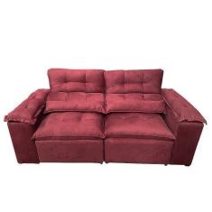 Imagem de Sofá Retrátil e Reclinável 2.00m Com Pillow Tecido Suede Vinho  - Vene