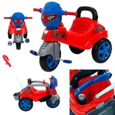 Imagem de Triciclo Spider Infantil com Pedal Tico Tico Haste para Empurrar e Por