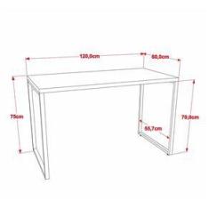 Imagem de Mesa de Escritório Office 120cm Estilo Industrial Prisma C08 Carvalho - Mpozenato