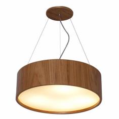 Imagem de Lustre Pendente Madeira Redondo 30X16Cm Imbuia
