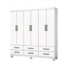 Imagem de Guarda Roupa Casal D22 6 Portas 6 Gavetas Branco