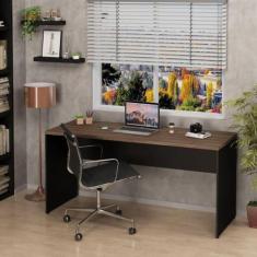 Imagem de Mesa De Escritório Escrivaninha 160x60cm Tampo 30mm Nogal