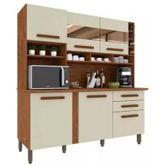 Imagem de Armário de Cozinha Alexia 6 Portas 2 Gavetas Imop Cor Cinamomo Off White