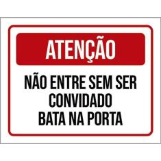Imagem de Kit 5 Placa Entre Sem Ser Convidad Bata Porta36X46