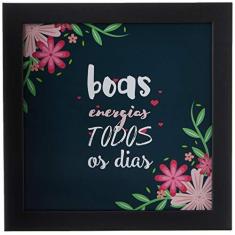 Imagem de Arte Maníacos Quadro Decorativo Boas Energias Flores - 46x32,5cm (Moldura em laca )
