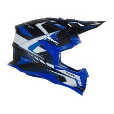 Imagem de Capacete Army Racing Motocross Enduro Trilha Blade Preto Fosco e Azul,