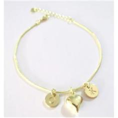 Imagem de Pulseira Inicial Casal Love Amor Folheado A Ouro