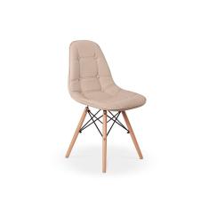 Imagem de Conjunto Mesa de Jantar Laura 100cm  com 4 Cadeiras Charles Eames Botonê - Nude