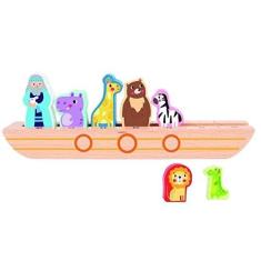 Imagem de Jogo A Bordo da Arca de Noé Madeira TH351 Tooky Toy, Cor: Multicor