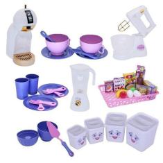 Imagem de Cozinha Menina Brinquedo Infantil Comidas Louça 36 Peças - Altimar