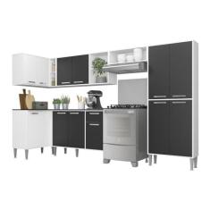 Imagem de Cozinha Completa Multimóveis Xangai Zouk Fg3162 com Armário e Balcão Branca/preta