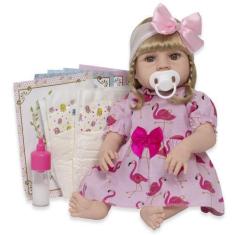 Imagem de Bebe Tipo Reborn Menina Princesa Com Chupeta 13 Itens - Cegonha Reborn