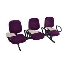 Imagem de Cadeira Em Longarina Com Prancheta Linha Blenda Roxo