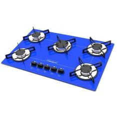 Imagem de Fogão Cooktop 5 Bocas Chamalux Ultra  Chama Premium Bivolt, Azul, Bivo
