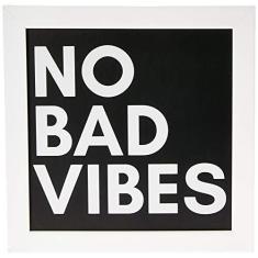 Imagem de Arte Maníacos Quadro Decorativo No Bad Vibes Fundo  - 32,5x23cm (Moldura em laca )