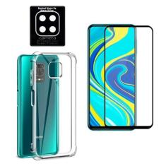 Imagem de Kit Capa Antishock + Película 3D 9D Nano Blindada + Película Câmera Compatível Xiaomi Redmi Note 9 Pro (Não serve Note 9)
