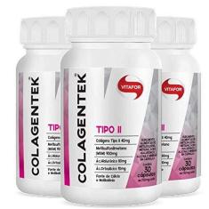 Imagem de Kit 3 Colágeno Tipo 2 Colagentek Vitafor 30 capsulas