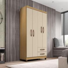 Imagem de Guarda Roupa Solteiro Aspen 4 Portas 2 Gavetas I01 Carvalho Off White