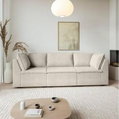 Imagem de Sofá Modular 2 Módulos Canto 1 Módulo Central Zen Cabecasa Madeiramadeira Off White