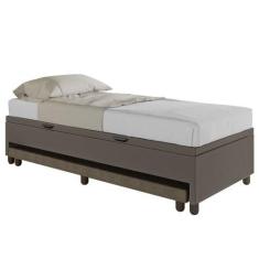 Imagem de Bicama Box Baú Solteiro 88X188 Cm Samy S05 Sintético Marrom - Mpozenat