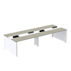 Imagem de Mesa de Plataforma Dupla para 4 Pessoas Corporativa 130x140/4p Nogueira casblanca/Branco