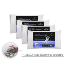 Imagem de Kit 4 Travesseiros Antialergico Viscoelastico Nasa 
