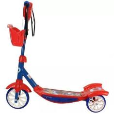 Imagem de Patinete Homem ARANHA Cestinha 3 Rodas com LED e Som BBR TOYS